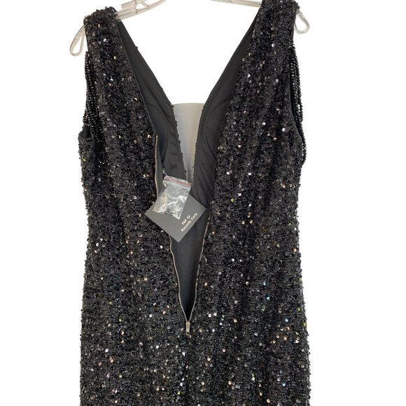 NWT Black Sequin Mermaid Maxi Evening Gown Love & Lemonade Size Xl - Picture 7 of 13